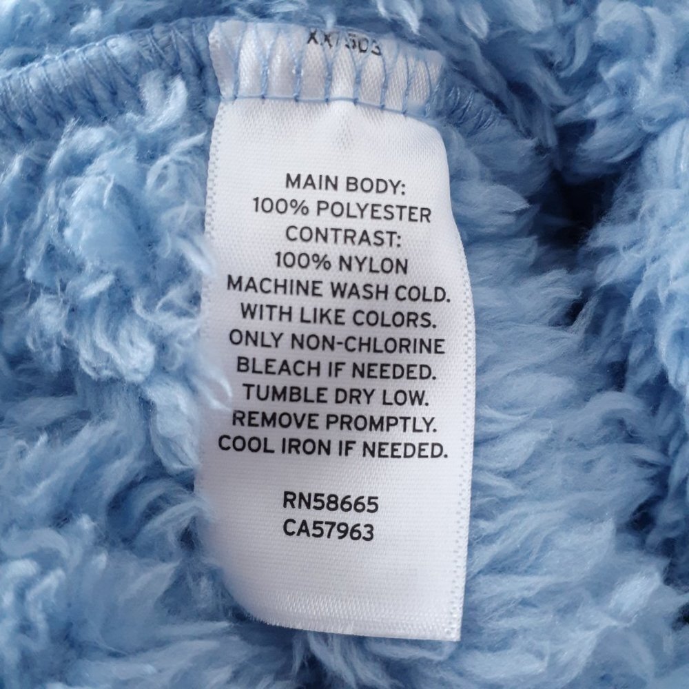 BP Womens Soft Sherpa Hoodie S 1/4 Zip Blue White 561A - Picture 5 of 5
